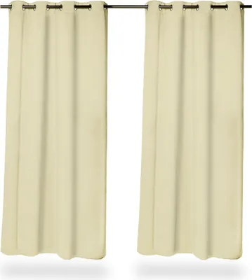 Produktbild von Blickdichte Polyester Vorhänge 2er-Set mit Wärmeschutz für Gardinenstange