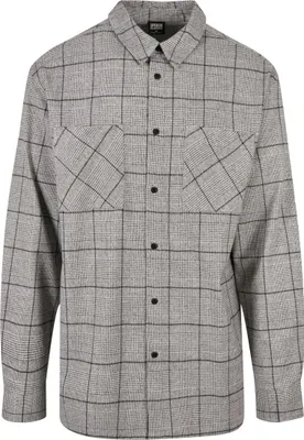Image de Chemise pour homme Urban Classics Long Oversized à carreaux grisâtres, gris/noir - M