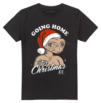 Immagine prodotto di T-shirt "E.T. - Home For Christmas" unisex, in cotone filato ad anello, modello TV35257 (taglia S), colore nero