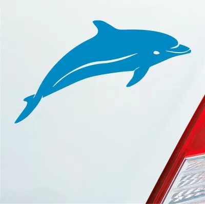Produktbild von Auto Aufkleber Delphin Delfin Fisch Tier Tuning 12x7 cm Hellblau Sticker Heckscheibenaufkleber