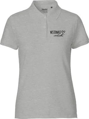 Produktbild von Huuraa Damen Polo Shirt Westerwald verliebt L Sport Grey Bio Baumwolle Fairtrade Poloshirt Geschenkidee