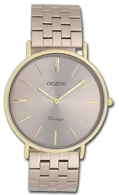 Produktbild von Oozoo Vintage Series Damenuhr sunray Quarzuhr mit Metallarmband taupe braun D3UOC20404