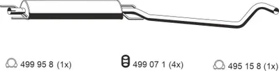 Produktbild von ERNST 056076 Mittelschalldämpfer Schalldämpfer für OPEL Astra G CC (T98) Astra G Caravan (T98)