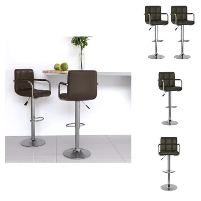 Image de vidaXL Tabouret de bar 2 pcs simili cuir marron - Tabouret de bar