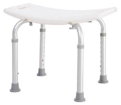 Productafbeelding van Douchekruk, verstelbare hoogte 39,5-56,5 cm, maximale belasting 135 kg, antislip rubberen voetjes, aluminiumlegering, compact ontwerp