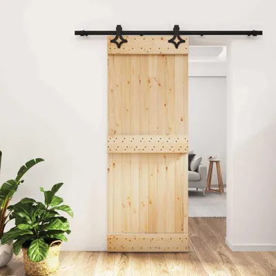 Produktbild von PUEAZU Schiebetür 80 x 210 cm Massivkiefer (Unbehandelt) - Zimmertüren &12770