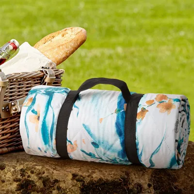 Produktbild von Eurofirany Decke Wohndecke Sofadecke Picknickdecke 1 130x145 weiß türkis