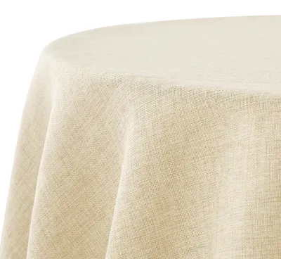 Image de Omgoods - Nappes imperméables imitation lin - Beige naturel, 140 cm