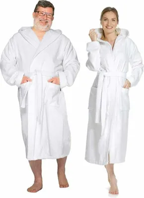 Produktbild von Wewofashion Uni Bademantel Kapuze 3004-100 Weiß Unifarben 56 XXL