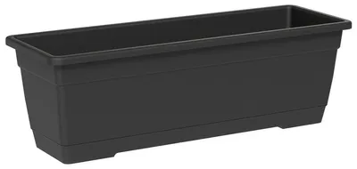 Produktbild von tera® Pflanzkasten BIRKA Ash anthrazit rechteckig 60 cm - Kunststoff