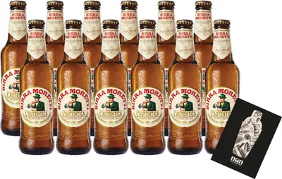 Produktbild von Birra Moretti 12er Set Bier Lautentica 12x 0,33L (4,6% Vol) italienisches Bier - [Enthält Sulfite]