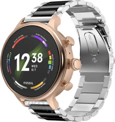 Produktbild von Strap-it Stahlarmband - Kompatibel mit Fossil Gen 6Armband 42mm Fossil uhrenarmband Fossil ersatzarmband Edelstahl für Smartwatch 18mm Armband Silber 18mm
