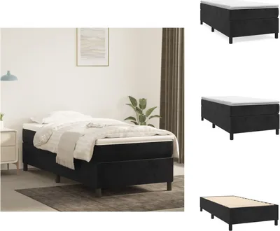 Obrázek produktu pro vidaXL Postel Boxspring černá 90x190 cm samet - Postele a rámy postelí