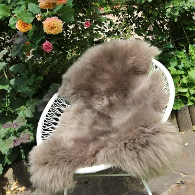 Immagine prodotto di Tappeto in Lana, modello "Lamsvacht", colore marrone, dimensioni 100-110 cm