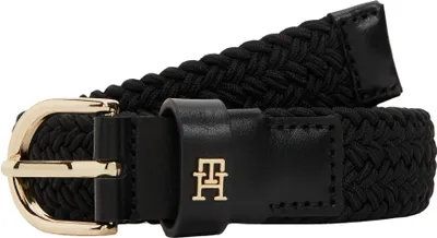 Productafbeelding van Tommy Hilfiger damesriem, Essential Effortless, 2,5 cm breed, gevlochten, zwart, 75 cm