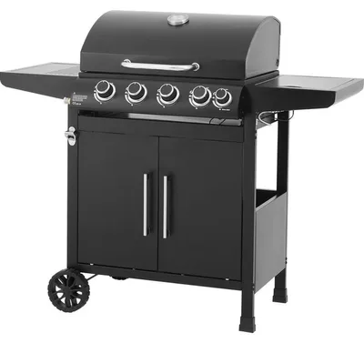 Produktbild von COOKINGBOX PAARL 4SB Gasgrill mit 4 Hauptbrennern, Seitenbrenner & Warmhalterost, Deckel mit Thermometer, Grillwagen, 60 x 42 cm