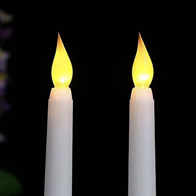 Produktbild von 12 Stück LED Stabkerzen Fernbedienung Batteriebetrieben,Tafelkerzen LED Kerzen Dimmbar Timer Flackernd Weihnachtsdeko Party Bankett Halloween,Weiß