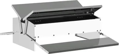 Zdjęcie produktu dla vidaXL Karmnik pedałowy dla kurczaków srebrny 75 x 53 x 20,5 cm Stal ocynkowana
