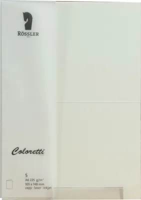 Produktbild von Coloretti Karten 5 Stück A6 Hd-Pl 225g creme