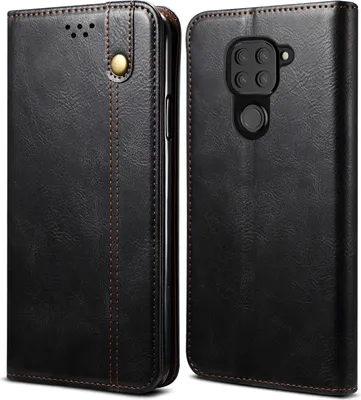 Image de Etui pour Xiaomi Redmi Note 9, étui en cuir avec fonction stand noir