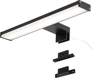 Produktbild von LED Wandleuchte 8W 30 cm IP44 für Bad, Spiegel und Möbel, schlankes, mattschwarzes Aluminium mit neutralweißem Licht