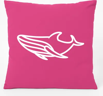 Produktbild von Huuraa Kissen Blauwal Silhouette 40x40cm mit Füllung Fuchsia Baumwolle Dekokissen Geschenkidee