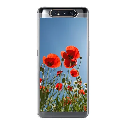 Produktbild von MuchoWow® Handyhülle Schutzhülle Hülle für Samsung Galaxy A80 Strahlende Sonne über einigen Mohnblumen in Spanien Silikon Softcase Handy Hülle - Schutzdeckel