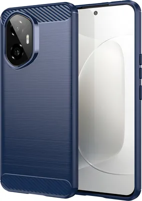 Produktbild von Hülle für Honor 300 Carbon-Faser Weich TPU Silikon Stoßfest Handyhülle Blau