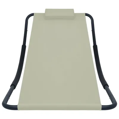 Image de vidaXL Lit de jardin blanc crème 200 x 90 cm acier