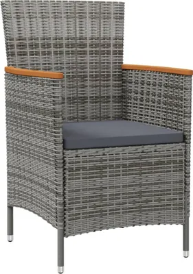 Produktbild von vidaXL Garten-Essstühle 2 Stk. Poly Rattan Grau