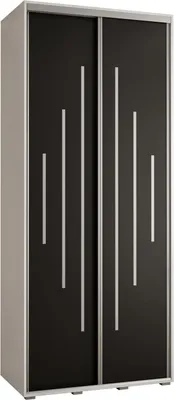 Produktbild von MEBLE KRYSPOL Davos 12 Schrank, zwei Türen - 235,2x120x60 cm - Weiß Schwarz Silber