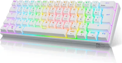 Produktbild von Gaming-Tastatur,2,4 GHz Kabellose/Bluetooth/Verkabelte 60% Mechanische Tastatur 61 Tasten,Hot-Swap-fähiger Roter Schalter mit RGB Kompatibel Win/Mac