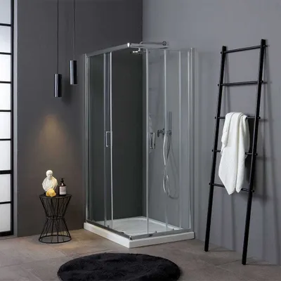 Immagine prodotto di Cabina doccia economica cristallo 4 mm 70x90 cromato  Luna