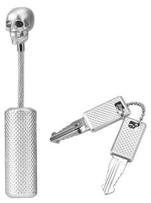 Produktbild von Sicheres Kofferschloss, Drahtseil, Zollpasswort, Totenkopfschloss (Silber)