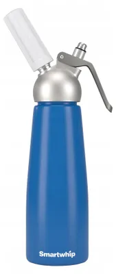 Produktbild von Sahnespender 500 ml aus Aluminium – Blau, mit 3 Garniertüllen und Reinigungsbürste
