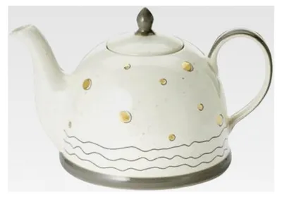 Produktbild von teemando® Kanne "Sinje" Keramik mit Goldauflage 1,9 l H 18 cm, Ø 6,5 cm
