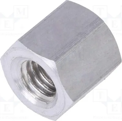 Immagine prodotto di 10 distanziatori filettati con filettatura interna M6, lunghezza 10 mm, esagonali, dimensioni 139x10. Distanziatori