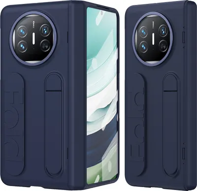 Image de Etui avec sangle pour Huawei Mate X5 / Mate X3 protecteur d'écran intégré, support et protection de la charnière bleu