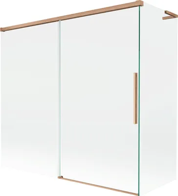 Immagine prodotto di Mexen Rox L paratia vasca da bagno scorrevole a 2 ante 170 + 75 x 150 cm, trasparente, rame spazzolato - 8C9L-170-075-65-00