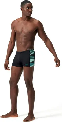Produktbild von Speedo Hyperboom Badehose Herren chlorbeständig, Farbe:Schwarz-Grün, Größe:7