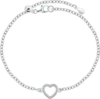 Produktbild von Charmantes Silberarmband Herz mit Zirkonen BRC80W