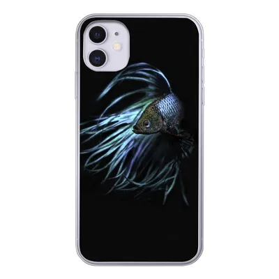 Produktbild von MuchoWow® Handyhülle Schutzhülle Hülle für iPhone 11 Fische - Meerestiere - Blau - Schwarz Silikon Softcase Handy Hülle