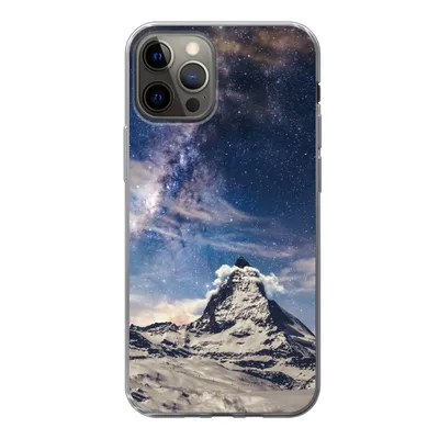Produktbild von MuchoWow® Handyhülle Schutzhülle Hülle für iPhone 12 Pro Berge - Sterne - Universum - Jungen - Mädchen - Kinder Silikon Softcase Handy Hülle - Abdeckung