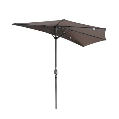 Obrázok produktu pre Angel Living 270 cm polkruhový slnečník Nerezový hliník a polyester sivá
