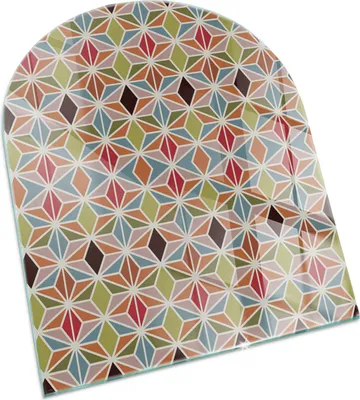 Produktbild von Polygonale Gittermuster – Glasbodenplatte für – Kaminofen – Kaminplatte Glas – Schutzglas – Funkenschutzplatte –Glasbodenplatte Feuerfeste – Hitzeschutzplatte – Bodenschutz aus Glas – 80x70 cm