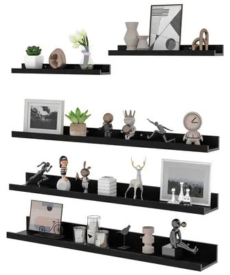 Produktbild von Set mit 5 Holz-Wandregalen, 90 cm lang