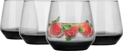 Obrázok produktu pre GLASMARK® Sada 4 kusov priehľadných sklenených pohárov, objem 310 ml. Veľké, priehľadné poháry vhodné na nápoje, džúsy a koktaily. Súprava sklenených pohárov na oslavy a párty