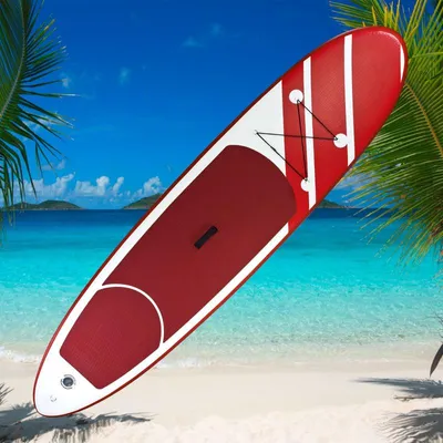 Immagine prodotto di Stand-Up Paddleboard gonfiabile con accessori fino a 90 kg, 305x71 cm, rosso