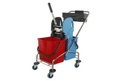 Produktbild von Axis Line Doppelfahrwagen Reinigungswagen 17 Liter Chrom
