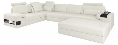 Produktbild von Designer Sofa Couch Ecksofa mit Hocker Polster Garnitur Wohnlandschaft L-Form